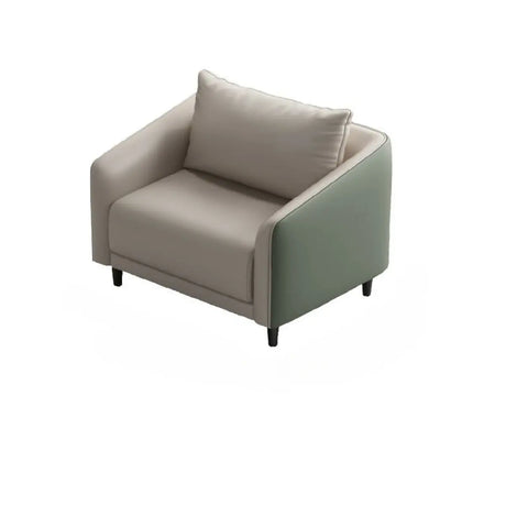 Lounge Faux Leather Upholstered Back Sofa with Pillow Image - 2