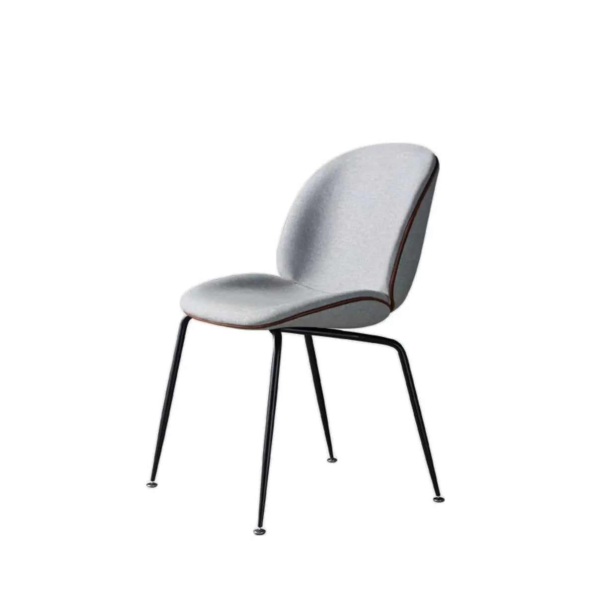 Low Curved Back Metal Padded Armless Dining Chairs Image - 10