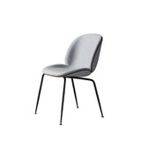 Low Curved Back Metal Padded Armless Dining Chairs Image - 10