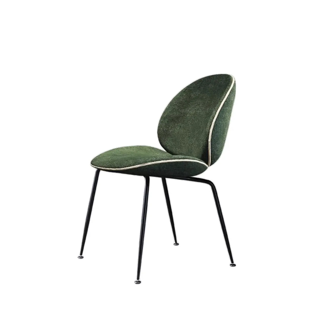 Low Curved Back Metal Padded Armless Dining Chairs Image - 11
