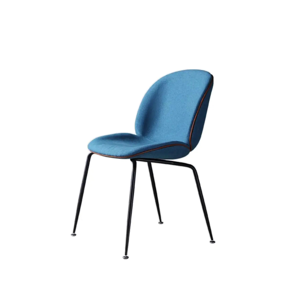 Low Curved Back Metal Padded Armless Dining Chairs Image - 16