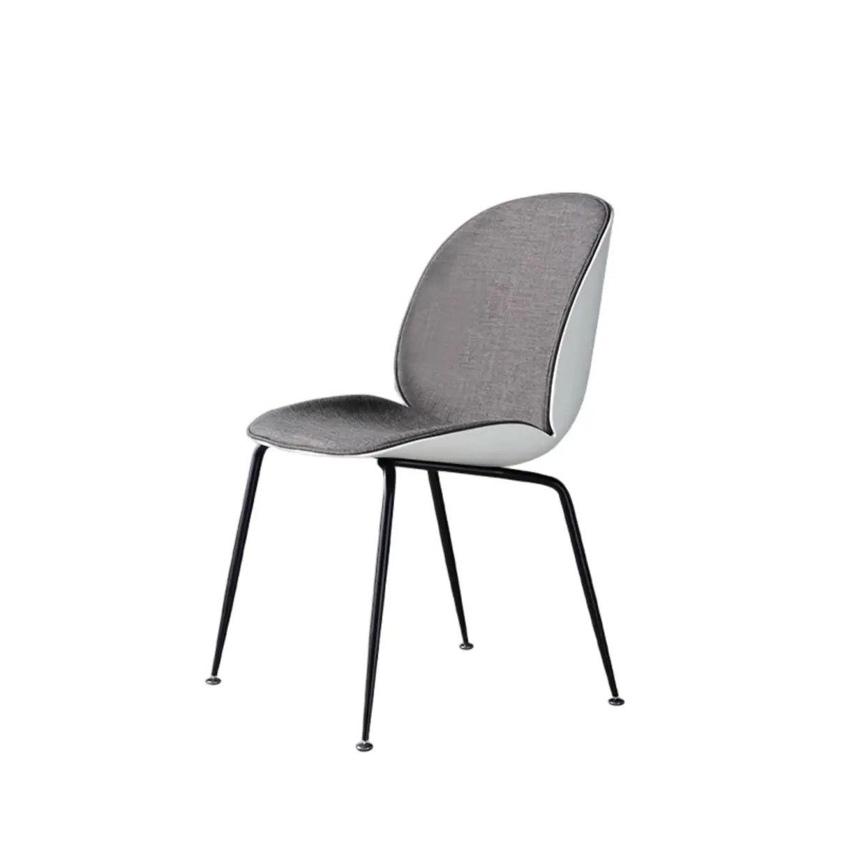 Low Curved Back Metal Padded Armless Dining Chairs Image - 17