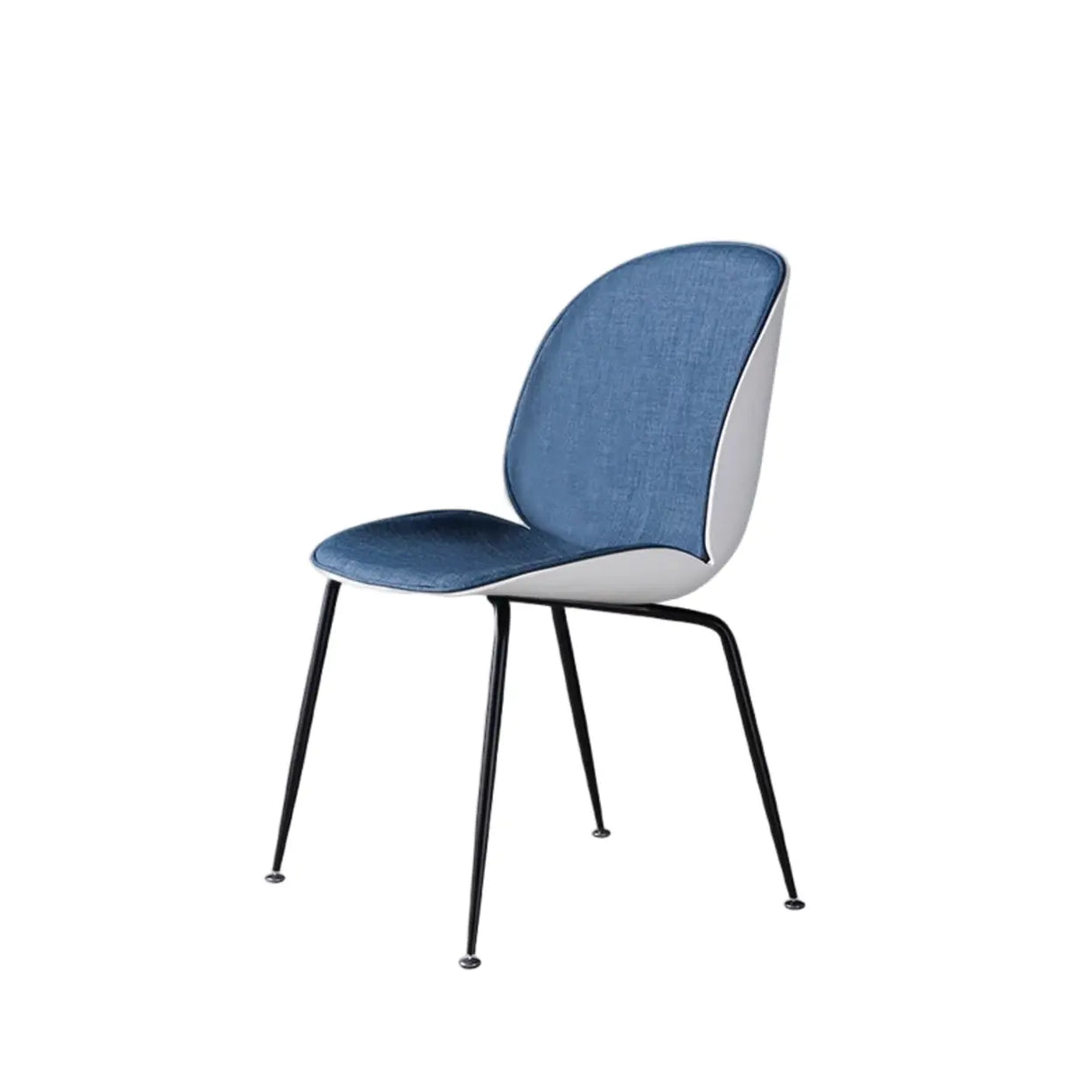 Low Curved Back Metal Padded Armless Dining Chairs Image - 19
