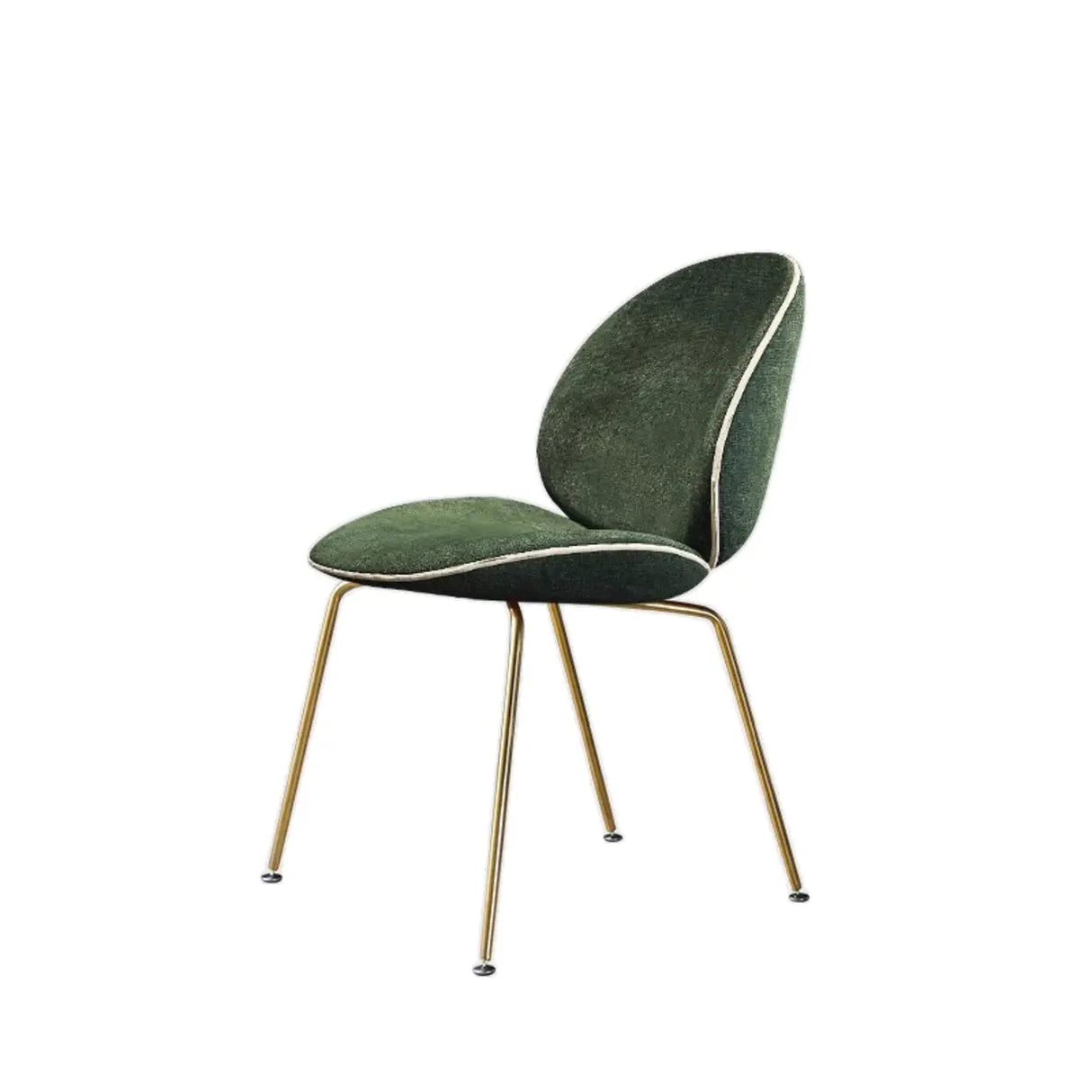 Low Curved Back Metal Padded Armless Dining Chairs Image - 20