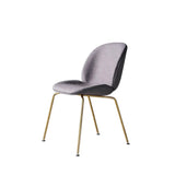 Low Curved Back Metal Padded Armless Dining Chairs Image - 24