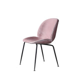 Low Curved Back Metal Padded Armless Dining Chairs Image - 5