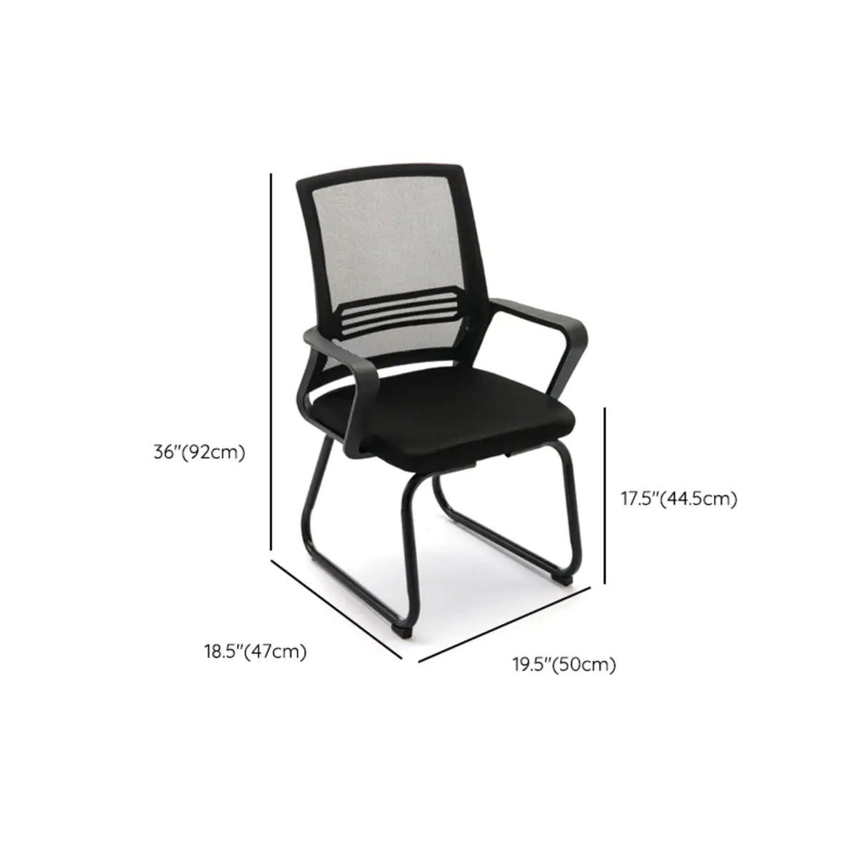 Lumbar Support Adjustable Metal Frame Mesh Office Chair Image - 14