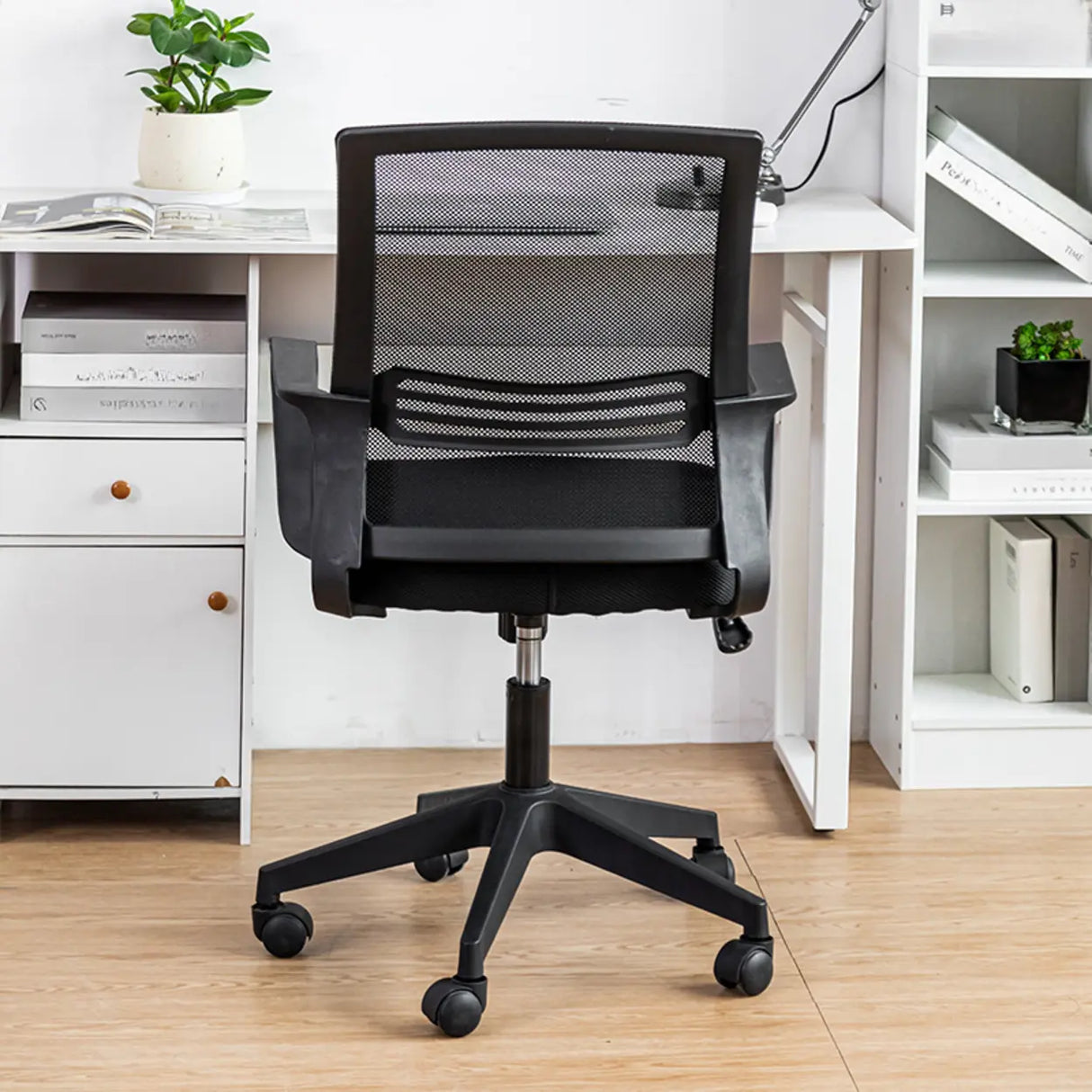 Lumbar Support Adjustable Metal Frame Mesh Office Chair Image - 3