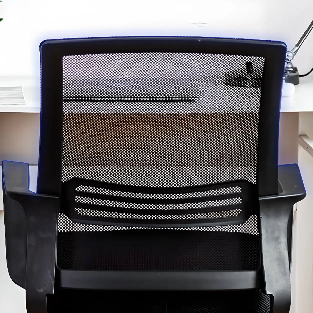 Lumbar Support Adjustable Metal Frame Mesh Office Chair Image - 7
