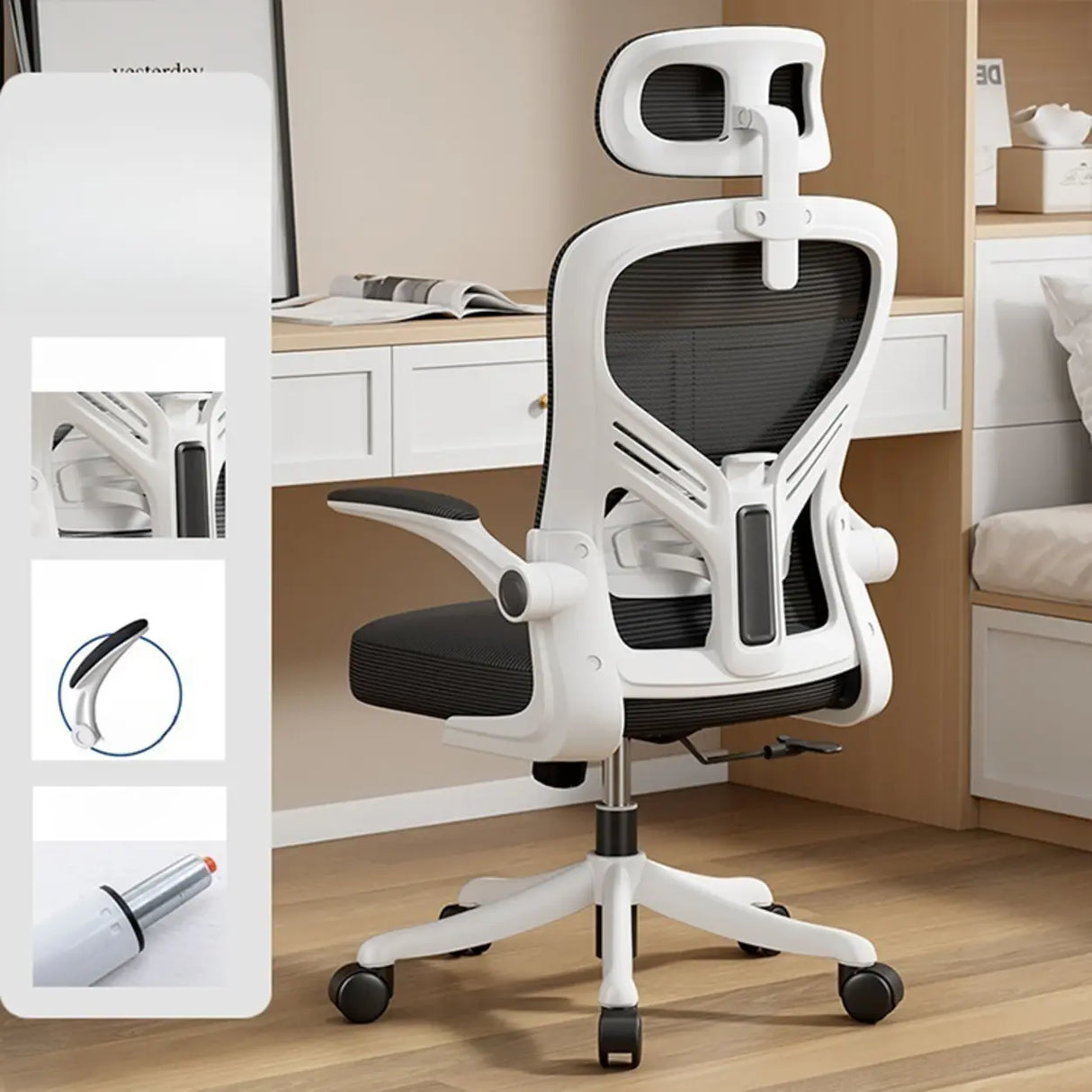 Lumbar Support Adjustable Swivel Tilt Mesh Office Chair Image - 11