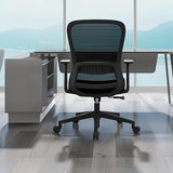 Lumbar Support Black Ergonomic Swivel Mesh Office Chair Image - 11