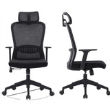 Lumbar Support Black Ergonomic Swivel Mesh Office Chair Image - 14