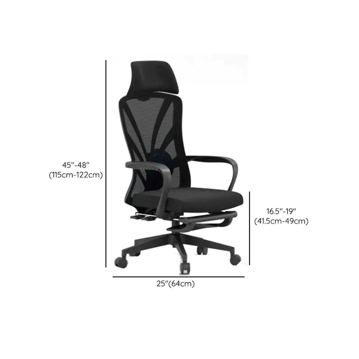 Lumbar Support Black Ergonomic Swivel Mesh Office Chair 