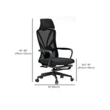 Lumbar Support Black Ergonomic Swivel Mesh Office Chair #size