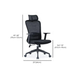 Lumbar Support Black Ergonomic Swivel Mesh Office Chair Image - 16