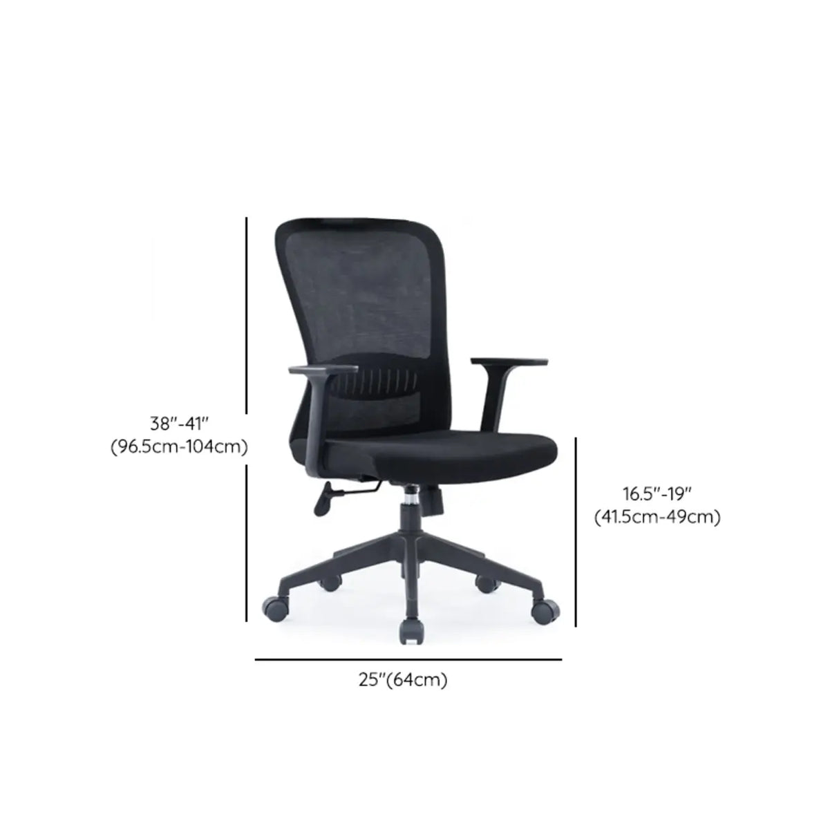 Lumbar Support Black Ergonomic Swivel Mesh Office Chair Image - 17