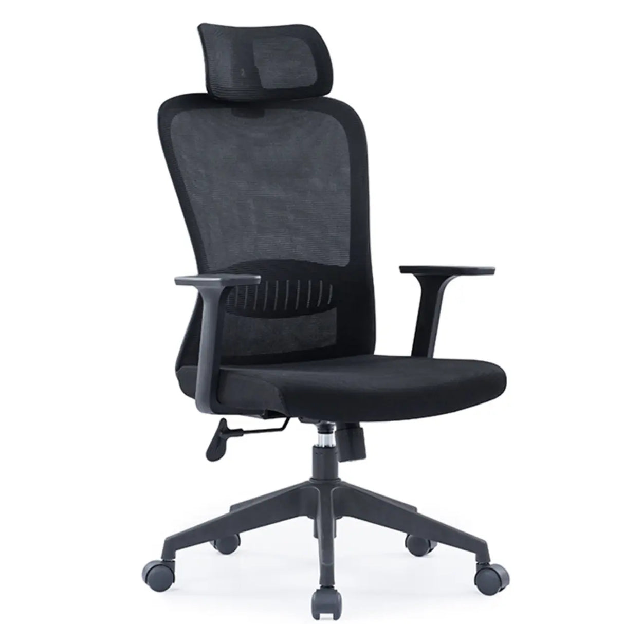 Lumbar Support Black Ergonomic Swivel Mesh Office Chair Image - 5