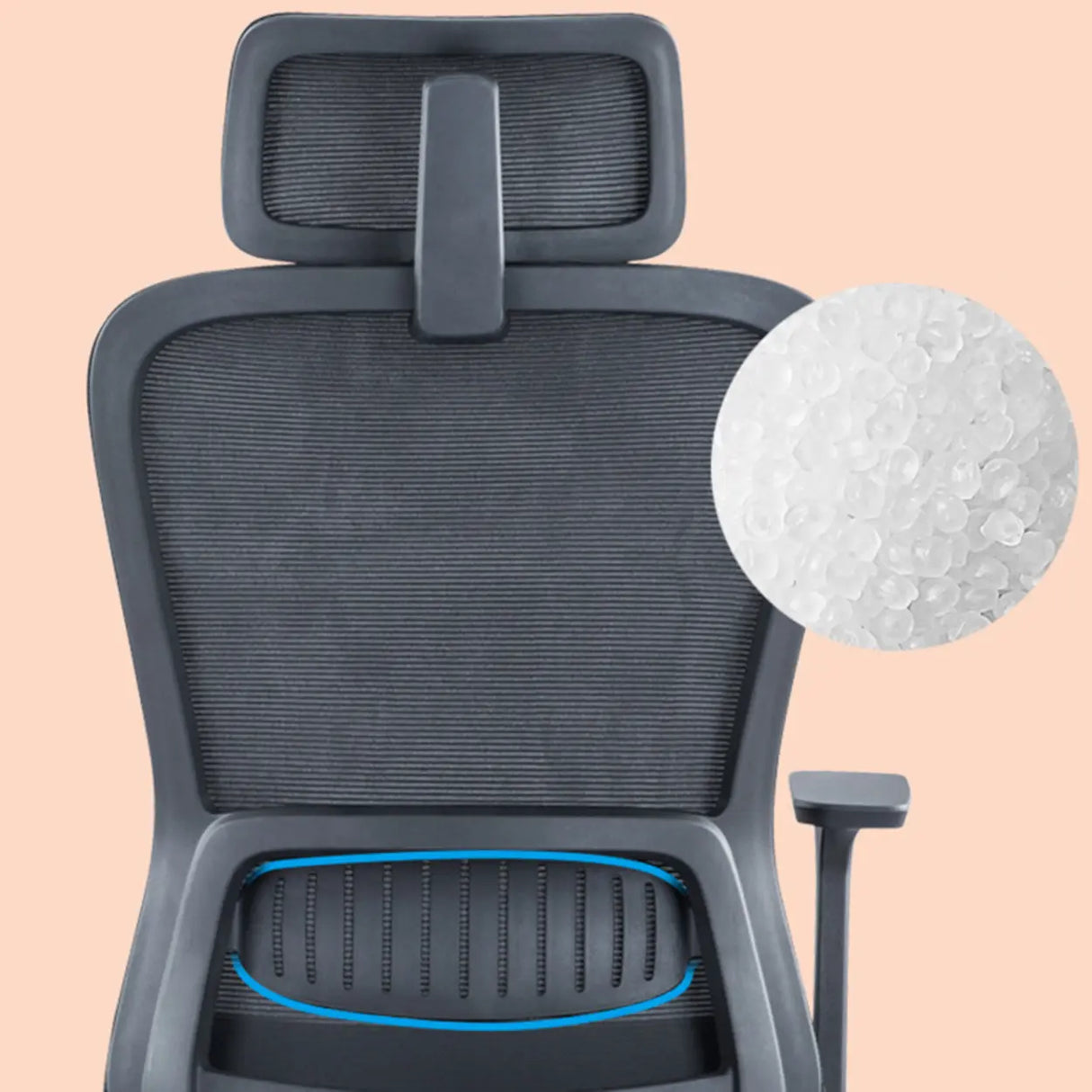 Lumbar Support Black Ergonomic Swivel Mesh Office Chair Image - 7