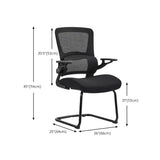 Lumbar Support Black Metal Ergonomic Mesh Office Chair Image - 12