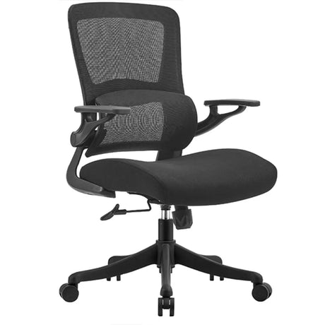 Lumbar Support Black Metal Ergonomic Mesh Office Chair Image - 2