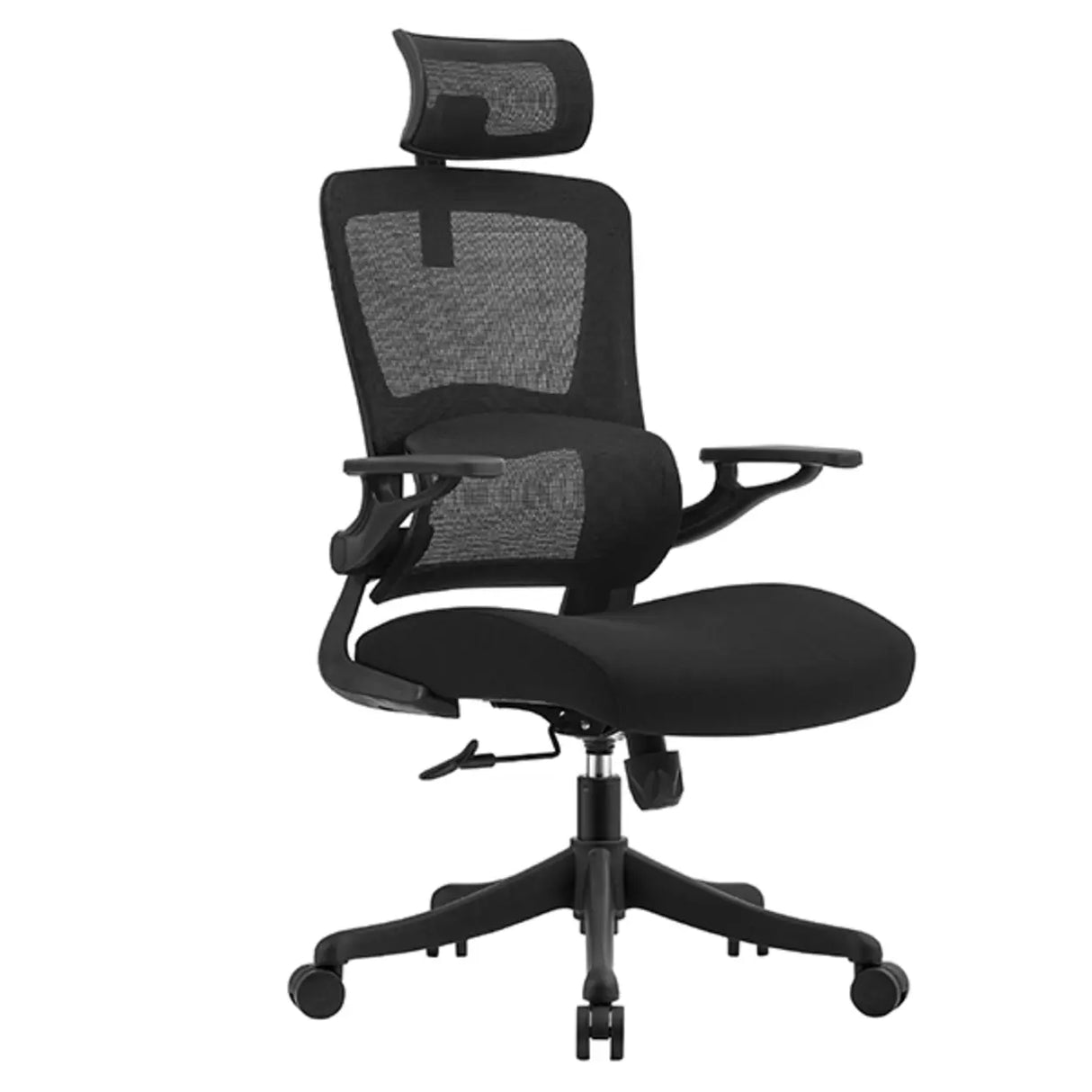 Lumbar Support Black Metal Ergonomic Mesh Office Chair Image - 7