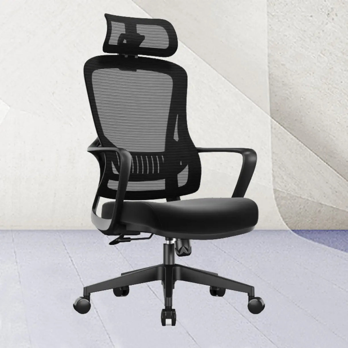 Lumbar Support Black Modern Ergonomic Mesh Office Chair Image - 1