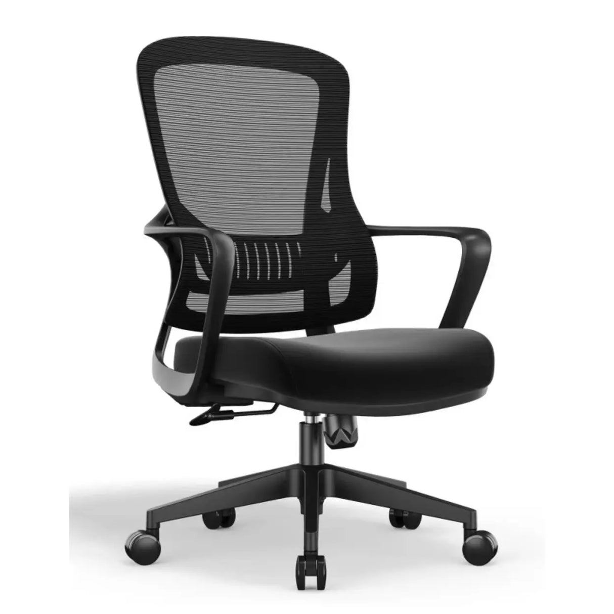 Lumbar Support Black Modern Ergonomic Mesh Office Chair Image - 4