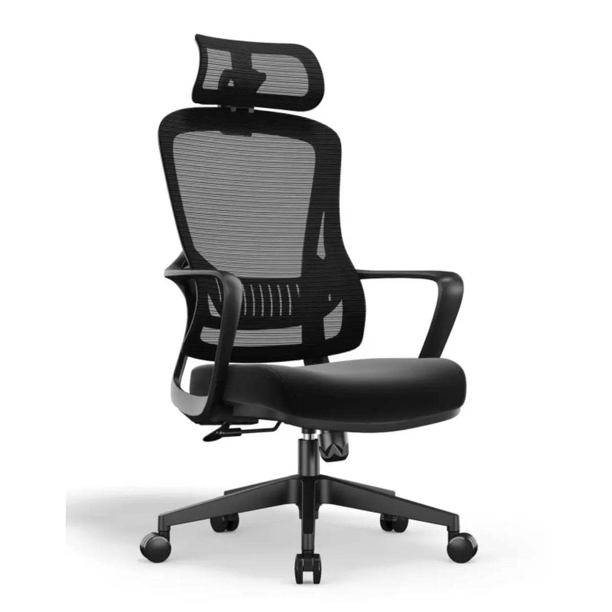 Lumbar Support Black Modern Ergonomic Mesh Office Chair Image - 5