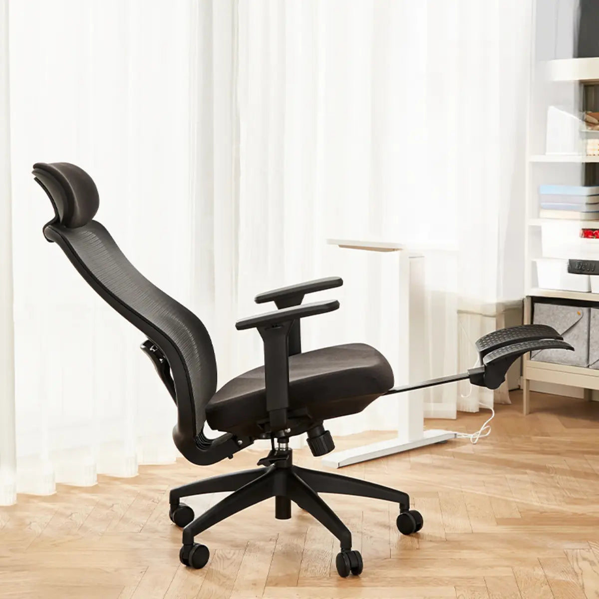 Lumbar Support Ergonomic Fabric Adjustable Office Chair Image - 5