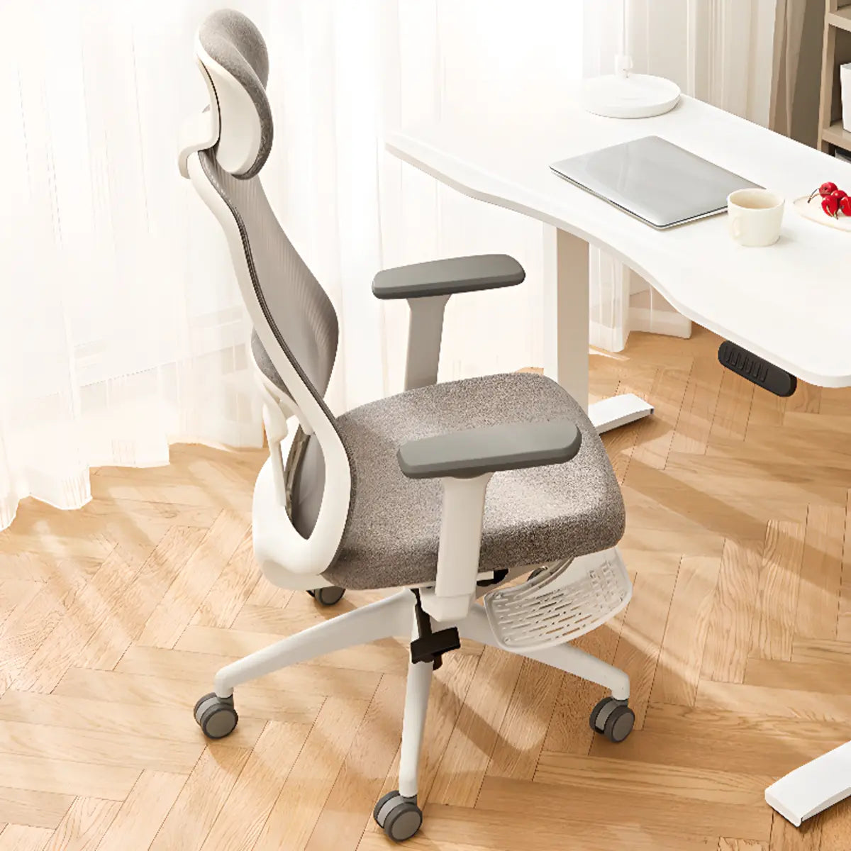 Lumbar Support Ergonomic Fabric Adjustable Office Chair Image - 6