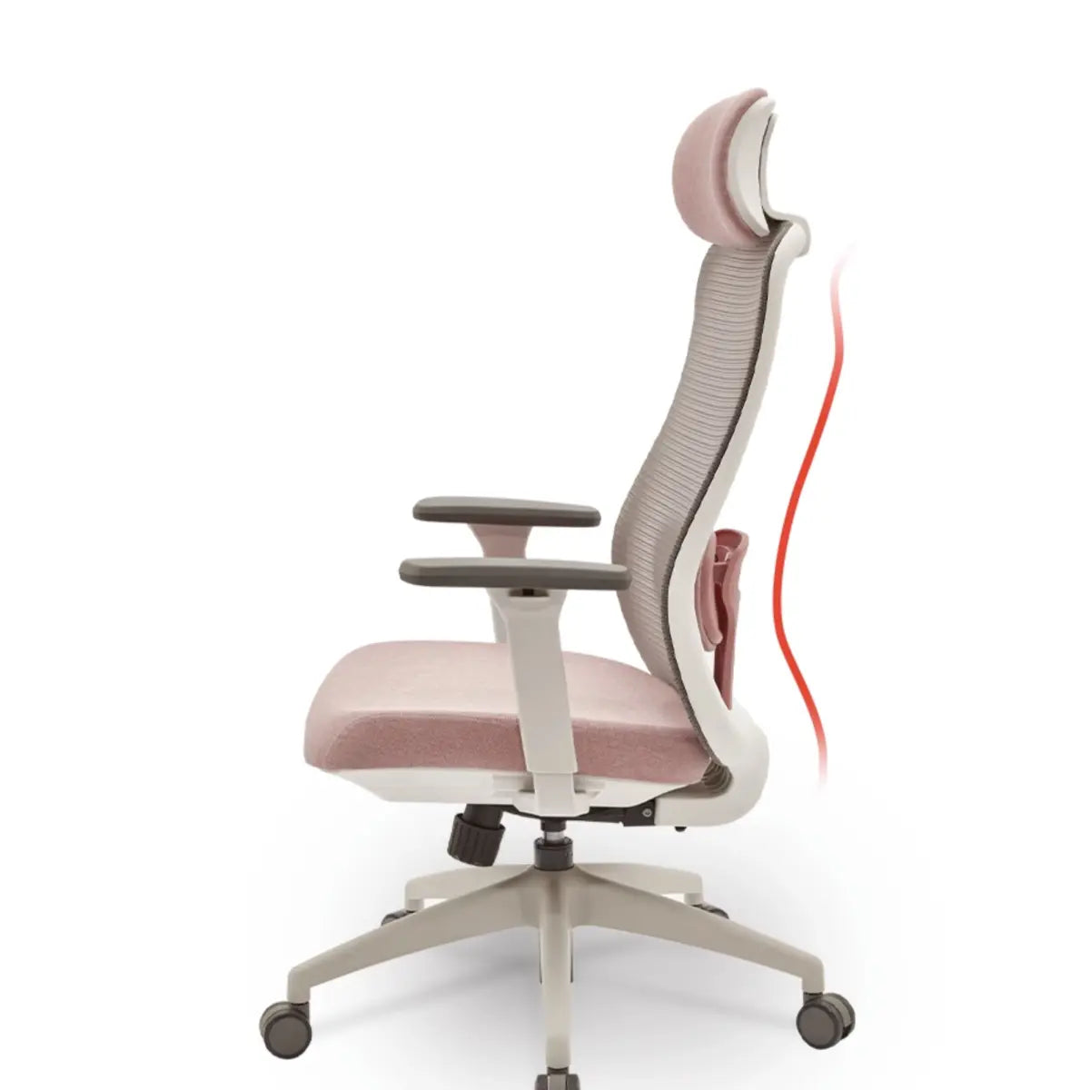 Lumbar Support Ergonomic Fabric Adjustable Office Chair Image - 15