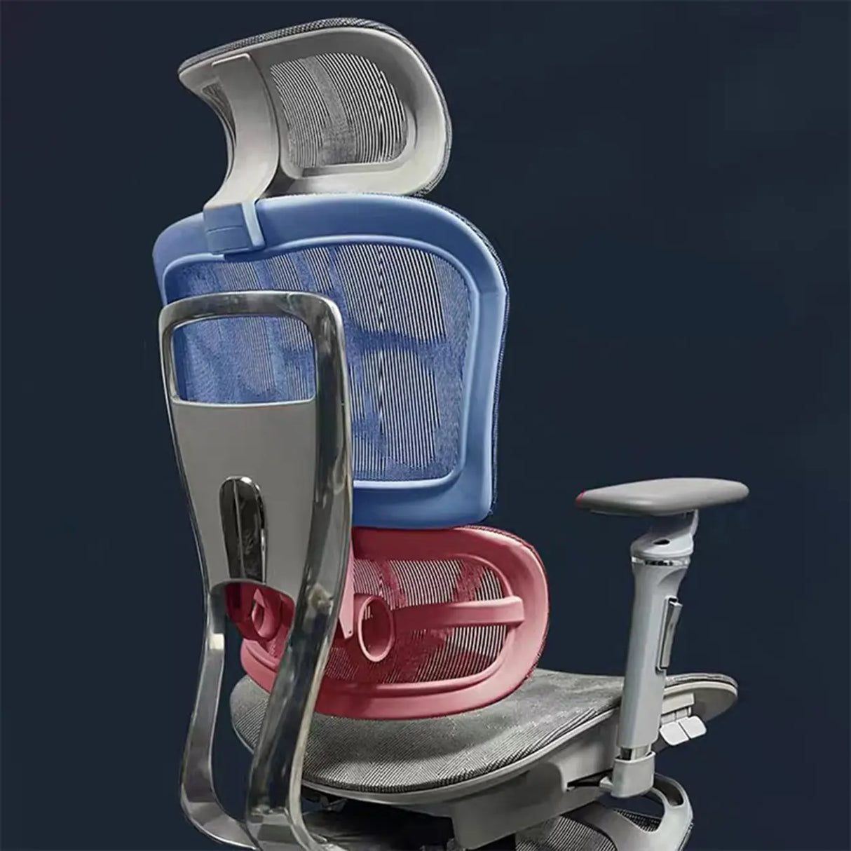 Lumbar Support Ergonomic Mesh Office Chair with Wheels Image - 12
