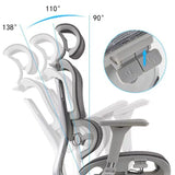 Lumbar Support Ergonomic Mesh Office Chair with Wheels Image - 17