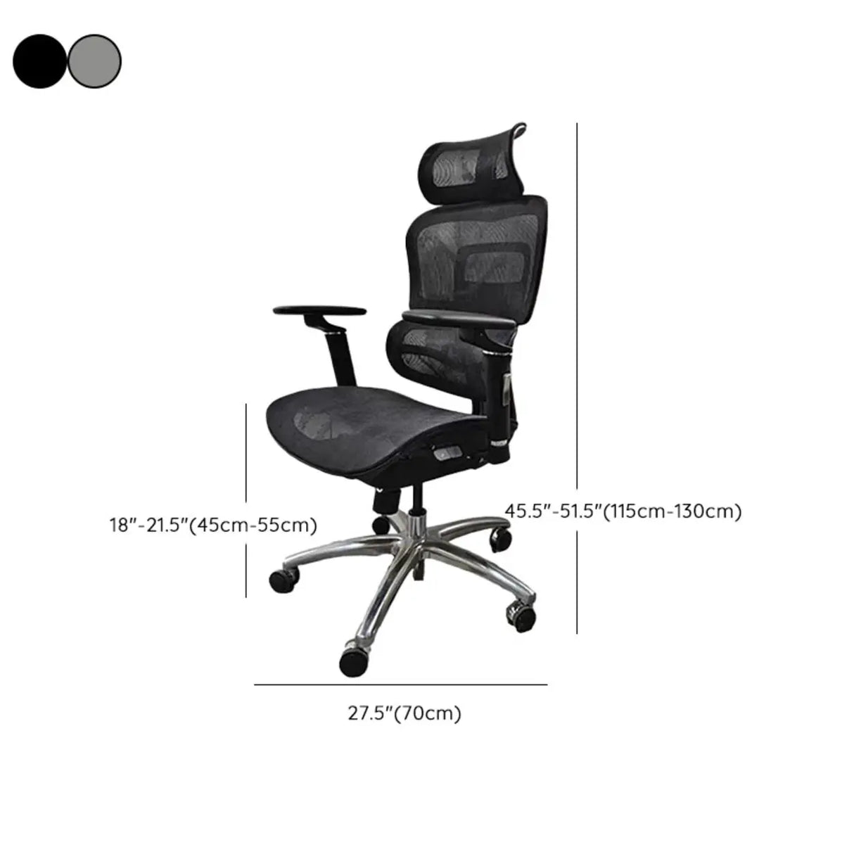 Lumbar Support Ergonomic Mesh Office Chair with Wheels Image - 22