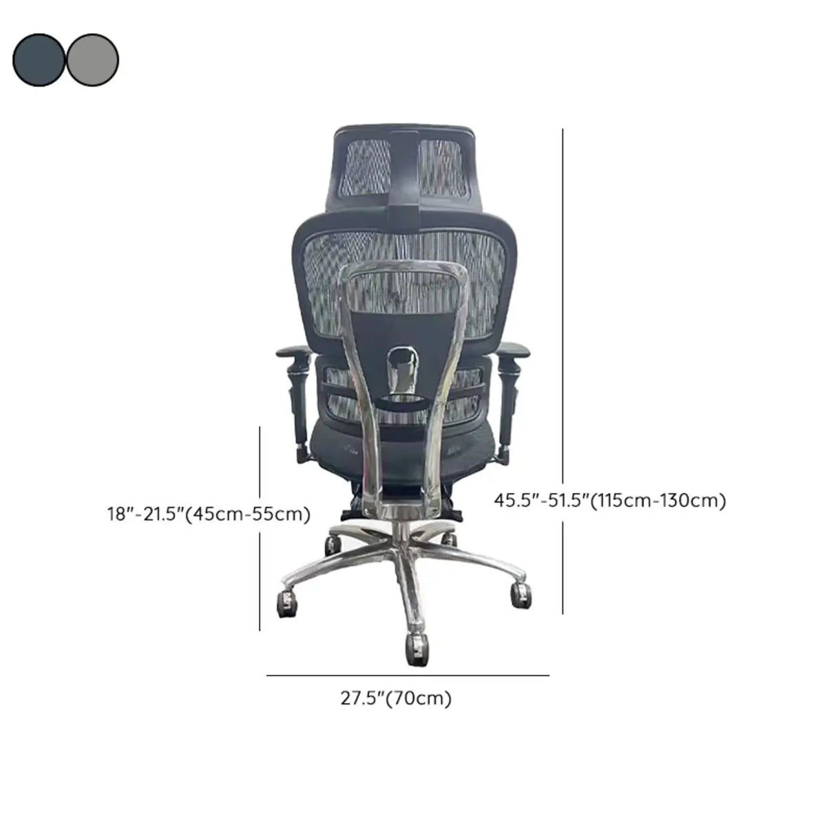 Lumbar Support Ergonomic Mesh Office Chair with Wheels Image - 23