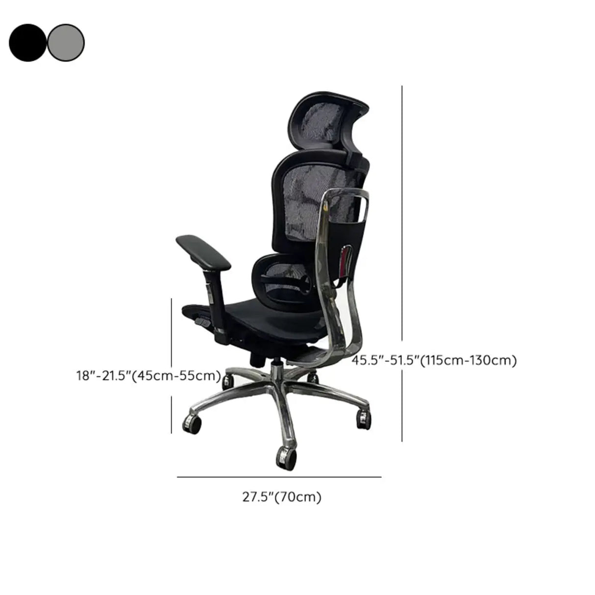 Lumbar Support Ergonomic Mesh Office Chair with Wheels Image - 24