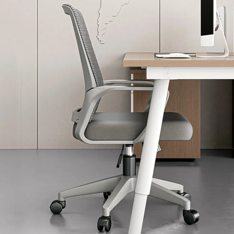 Lumbar Support Ergonomic Swivel Grey Mesh Office Chair Image - 1