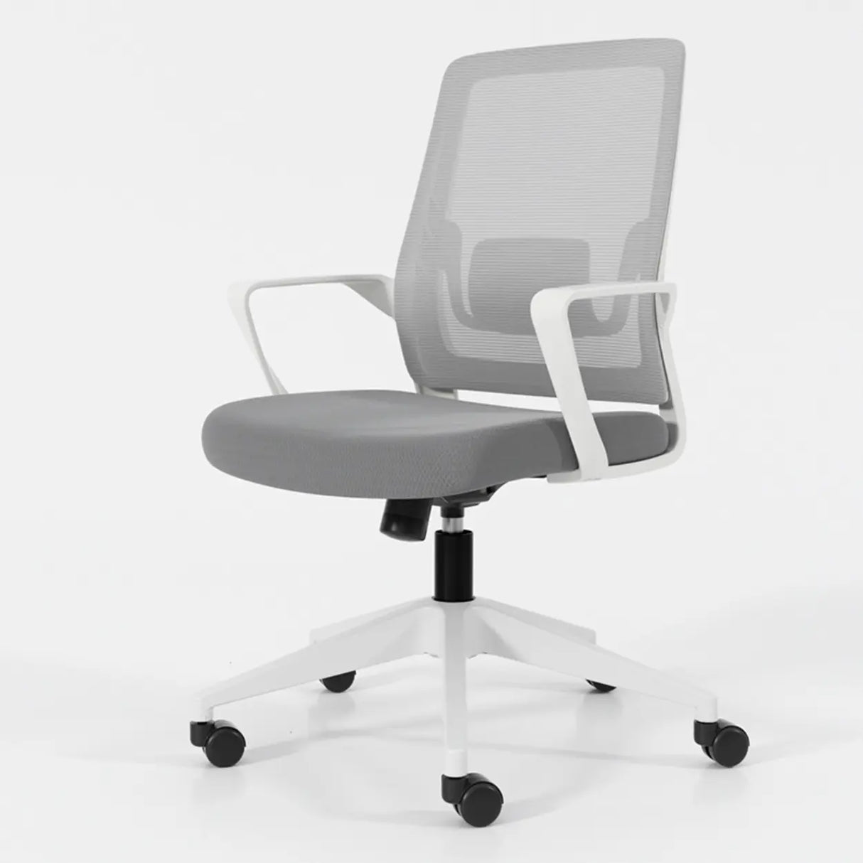 Lumbar Support Ergonomic Swivel Grey Mesh Office Chair Image - 10