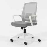 Lumbar Support Ergonomic Swivel Grey Mesh Office Chair Image - 10