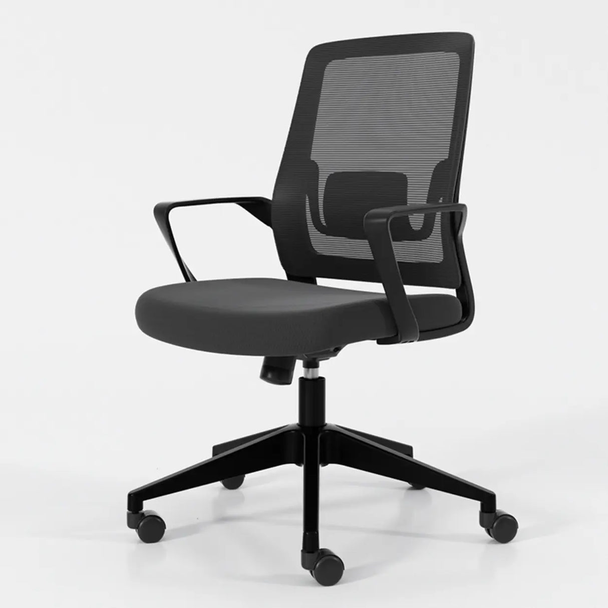 Lumbar Support Ergonomic Swivel Grey Mesh Office Chair Image - 11