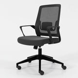 Lumbar Support Ergonomic Swivel Grey Mesh Office Chair Image - 11