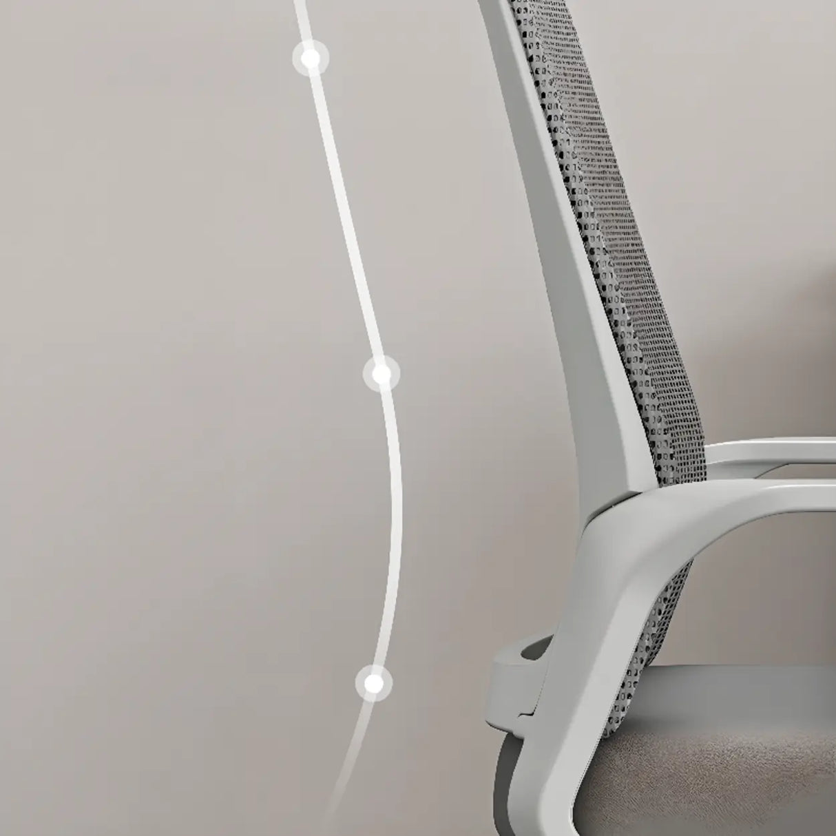 Lumbar Support Ergonomic Swivel Grey Mesh Office Chair Image - 13