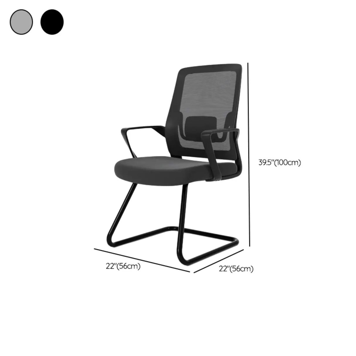 Lumbar Support Ergonomic Swivel Grey Mesh Office Chair Image - 17