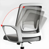 Lumbar Support Ergonomic Swivel Grey Mesh Office Chair Image - 2