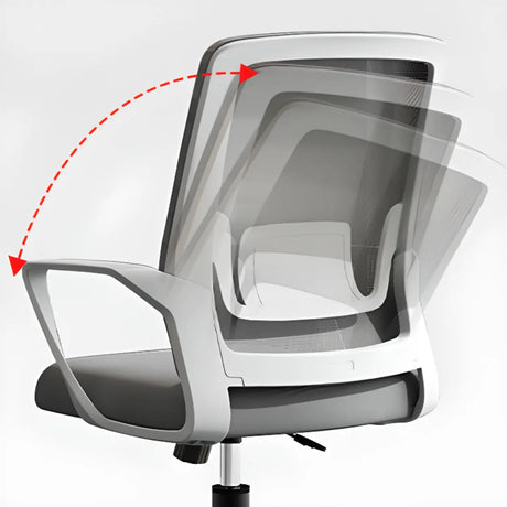 Lumbar Support Ergonomic Swivel Grey Mesh Office Chair Image - 2