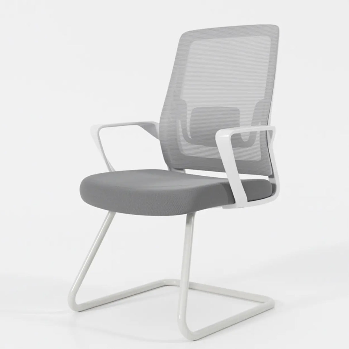 Lumbar Support Ergonomic Swivel Grey Mesh Office Chair Image - 5