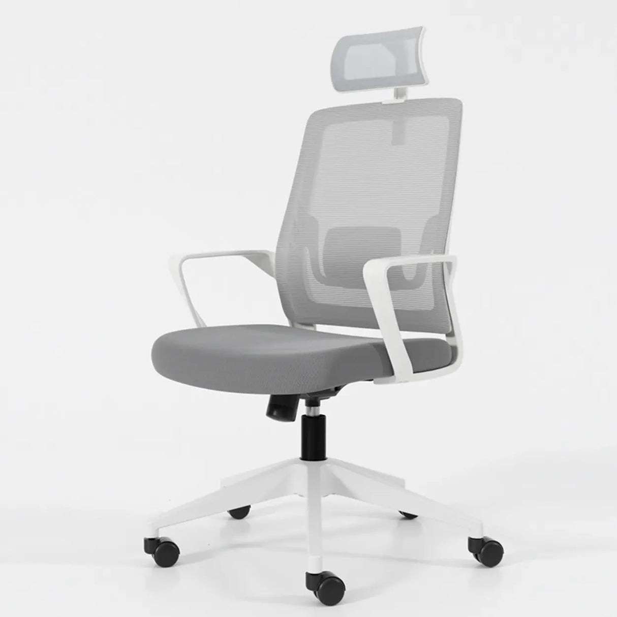 Lumbar Support Ergonomic Swivel Grey Mesh Office Chair Image - 6