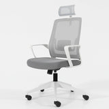Lumbar Support Ergonomic Swivel Grey Mesh Office Chair Image - 6
