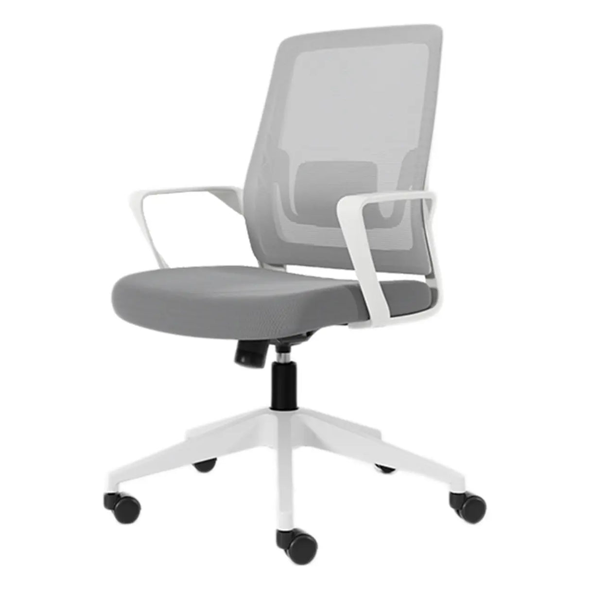 Lumbar Support Ergonomic Swivel Grey Mesh Office Chair Image - 8