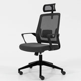 Lumbar Support Ergonomic Swivel Grey Mesh Office Chair Image - 9